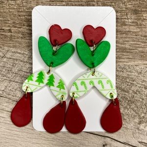 Handmade Clay Christmas Earrings